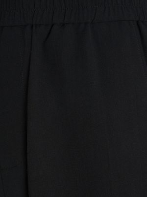 Krepové bavlnené bermudy Ami Paris čierna
