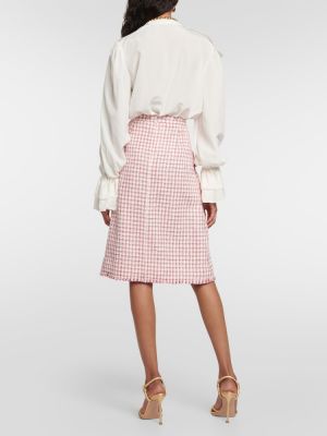 Mini falda de lana Etro rosa
