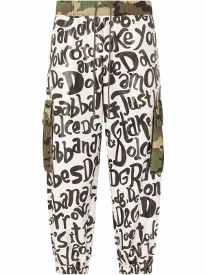 Карго панталони с принт Dolce & Gabbana бяло