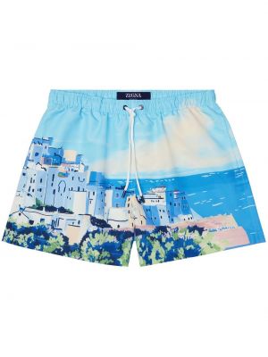 Shorts mit print Zegna blau