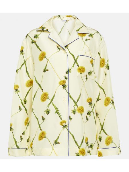 Svilena srajca s cvetličnim vzorcem Burberry