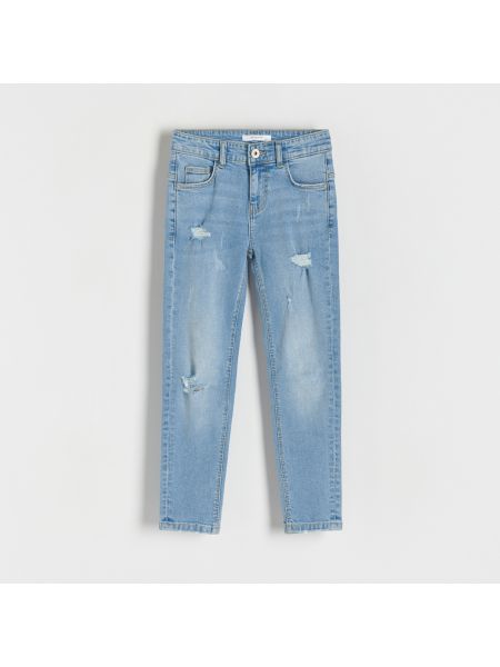Slim fit skinny džíny s dírami Reserved modré