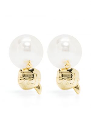 Boucles d'oreilles avec perles Karl Lagerfeld doré