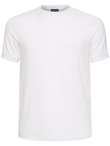 Camiseta de viscosa de tela jersey Giorgio Armani blanco