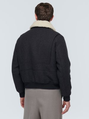Giacca di lana Ami Paris grigio