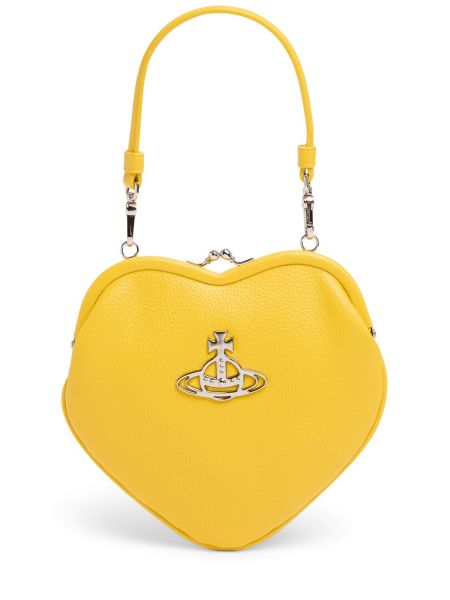 Mākslīgas ādas dabīgās ādas soma ar sirsniņām Vivienne Westwood dzeltens