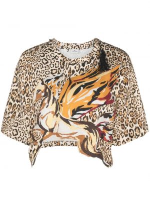 Tričko s potlačou s leopardím vzorom Etro