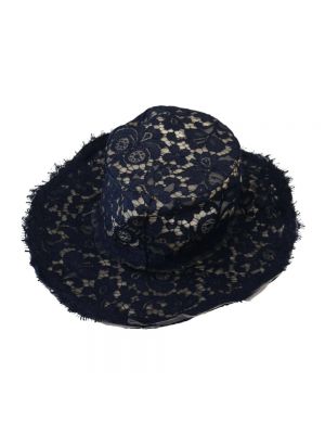 Sombrero de flores de encaje Dolce & Gabbana azul