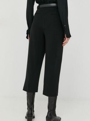 Jednobarevné kalhoty s vysokým pasem Michael Michael Kors černé