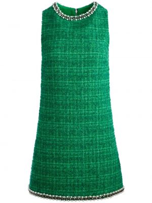 Коктейлна рокля от туид Alice + Olivia зелено
