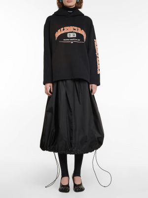 Sudadera con capucha de algodón Balenciaga negro
