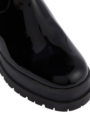 Кожени обувки до глезена от лакирана кожа Clergerie черно
