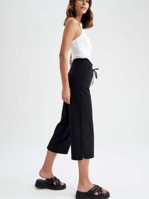 Culottes nohavice s vysokým pásom Defacto čierna