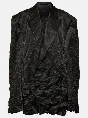 Атласный пиджак оверсайз Balenciaga черный