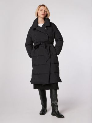 Płaszcz zimowy relaxed fit Simple czarny