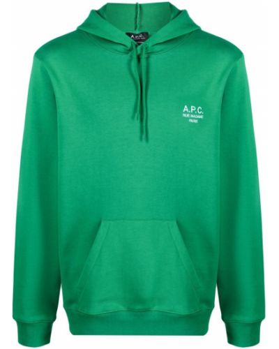 Kapučdžemperis ar apdruku A.p.c. zaļš