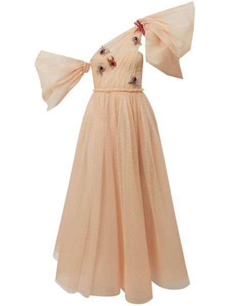 Βραδινό φόρεμα ντραπέ Erdem ροζ
