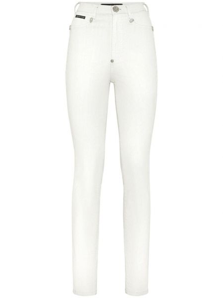 Jean extensible avec applique Philipp Plein blanc