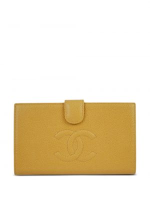Kožená peňaženka Chanel Pre-owned žltá