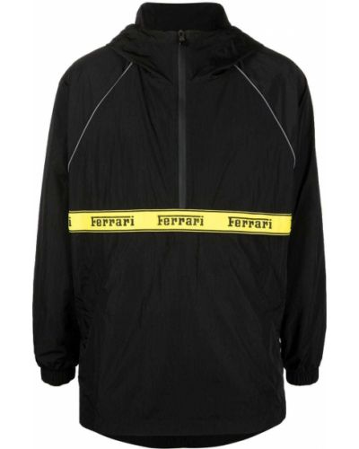 Klasická sportovní bunda na zip s kapucí Ferrari - černá