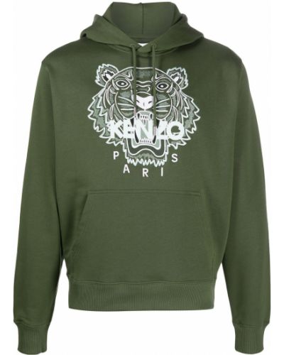 Sudadera con capucha con rayas de tigre Kenzo verde