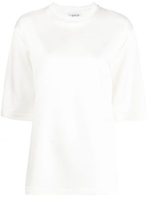 Сатенена тениска бродирана Lanvin бяло