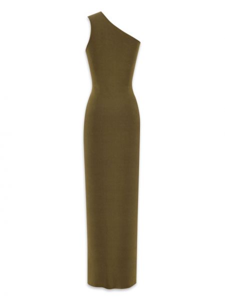 Jedwabna sukienka długa Saint Laurent zielona