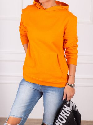 Džemperis su gobtuvu su kišenėmis Armonika oranžinė