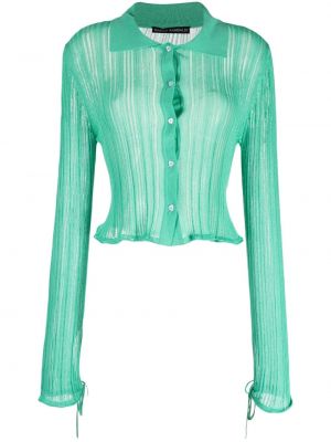 Прозрачен плетен жилетка Marco Rambaldi зелено