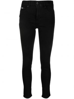 Skinny fit džínsy s vysokým pásom Dkny čierna