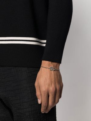 Bracelet à imprimé en cristal Dolce & Gabbana argenté