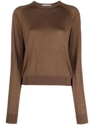 Sweter z okrągłym dekoltem Lanvin brązowy