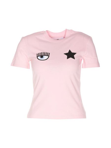 Koszulka z nadrukiem w gwiazdy Chiara Ferragni Collection różowa