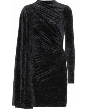 Mini robe en velours asymétrique Balenciaga noir