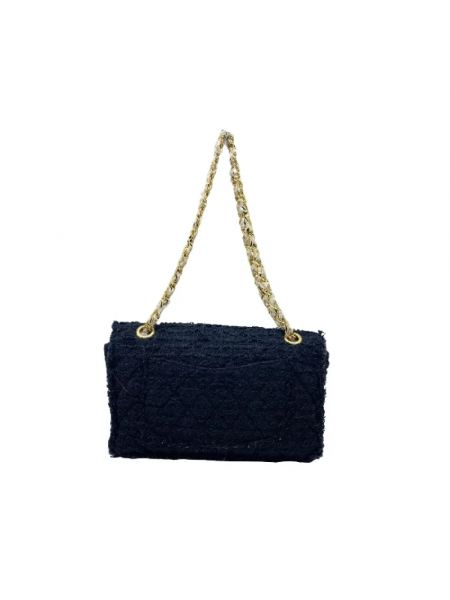 Bolsa de hombro de lana Chanel Vintage azul