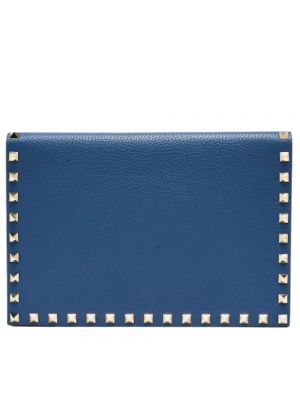 Kopertówka skórzana Valentino Vintage niebieska