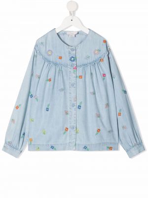 Floral dongeriskjorte for jenter Stella Mccartney Kids blå