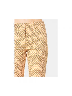 Pantalones chinos de algodón de tejido jacquard Max Mara Weekend beige