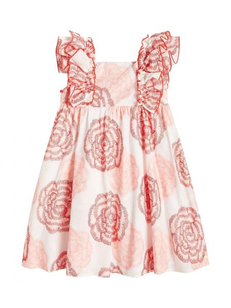 Ruffle floral bomull dress for jenter Tartine Et Chocolat rosa