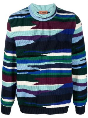 Pull en tricot à motifs abstraits Missoni bleu