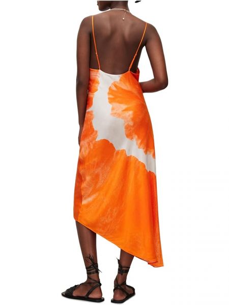 Оранжевое платье Allsaints