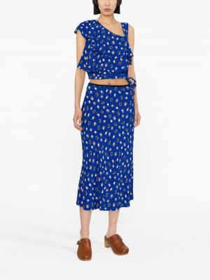Puntíkaté sukně s potiskem Dvf Diane Von Furstenberg modré