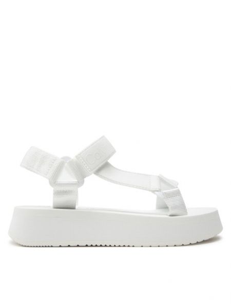 Sandále na suchý zips Calvin Klein Jeans biela