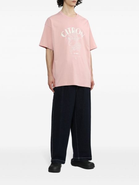 Bavlněné tričko s potiskem Five Cm růžové