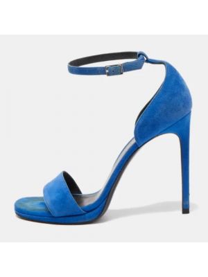 Sandały trekkingowe zamszowe Yves Saint Laurent Vintage niebieskie