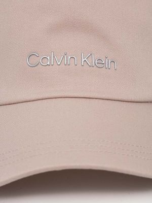 Pamučna kapa Calvin Klein bež