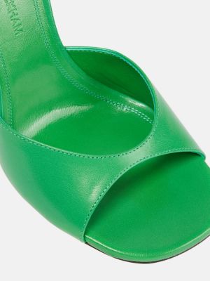 Sandały skórzane Victoria Beckham zielone