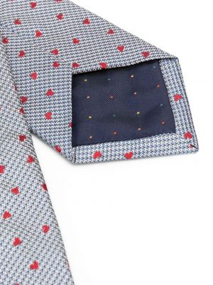 Žakárová hedvábná kravata se srdcovým vzorem Paul Smith