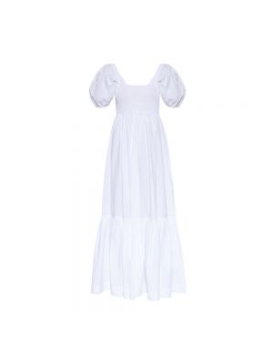 Sukienka długa bawełniana Ganni biała
