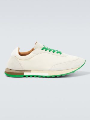 Sneakers in pelle scamosciata in mesh The Row bianco